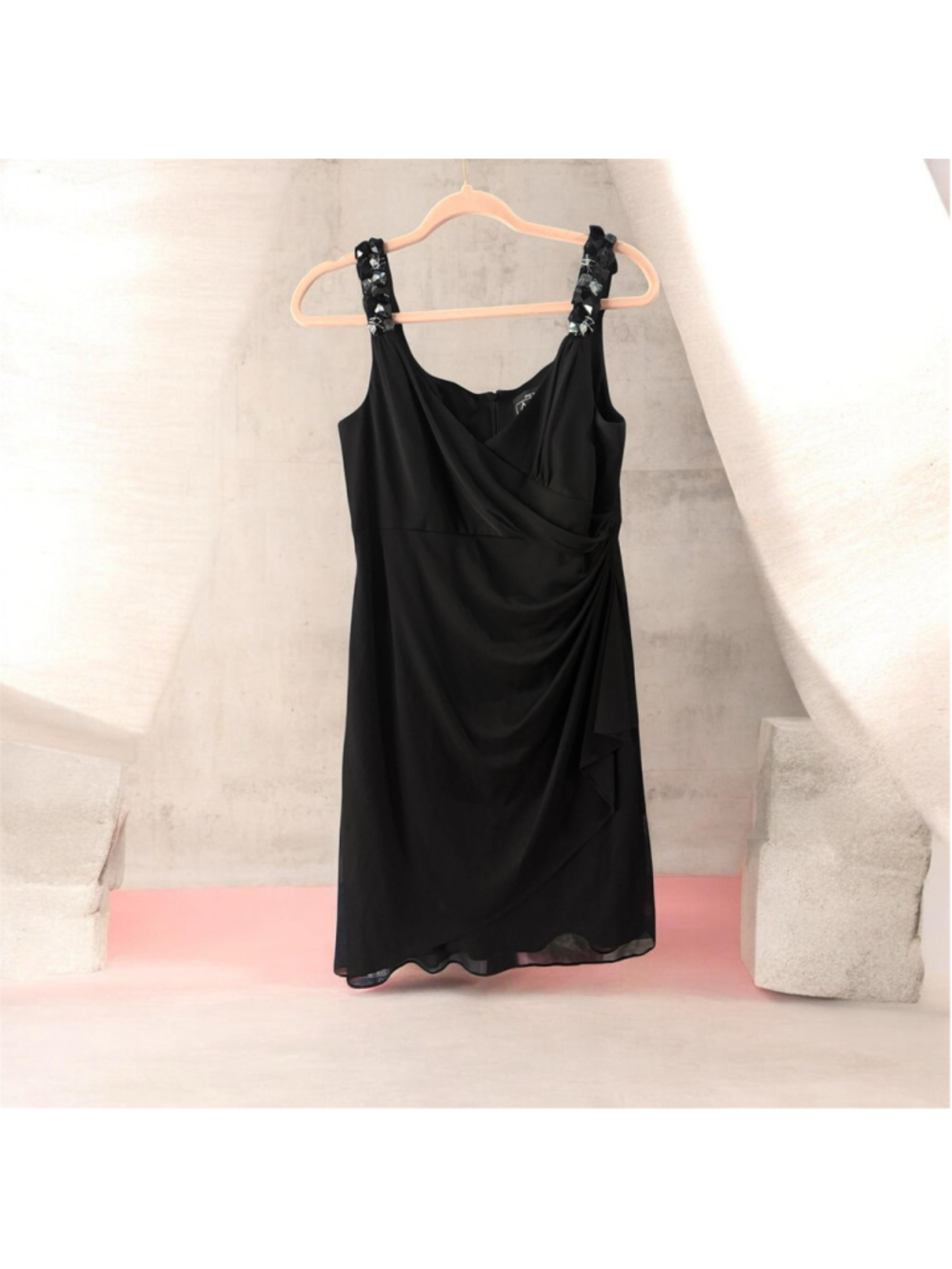 Women's Alex Evenings Petite 10P Black Mini Dress